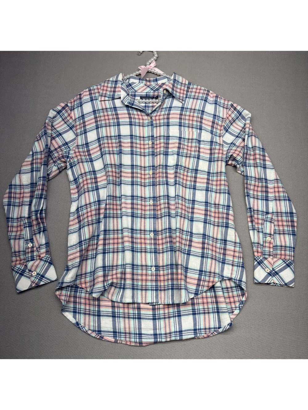 Vineyard Vines Birdie Plaid Flannel Shirt S Womens Cotton Blend Button Down